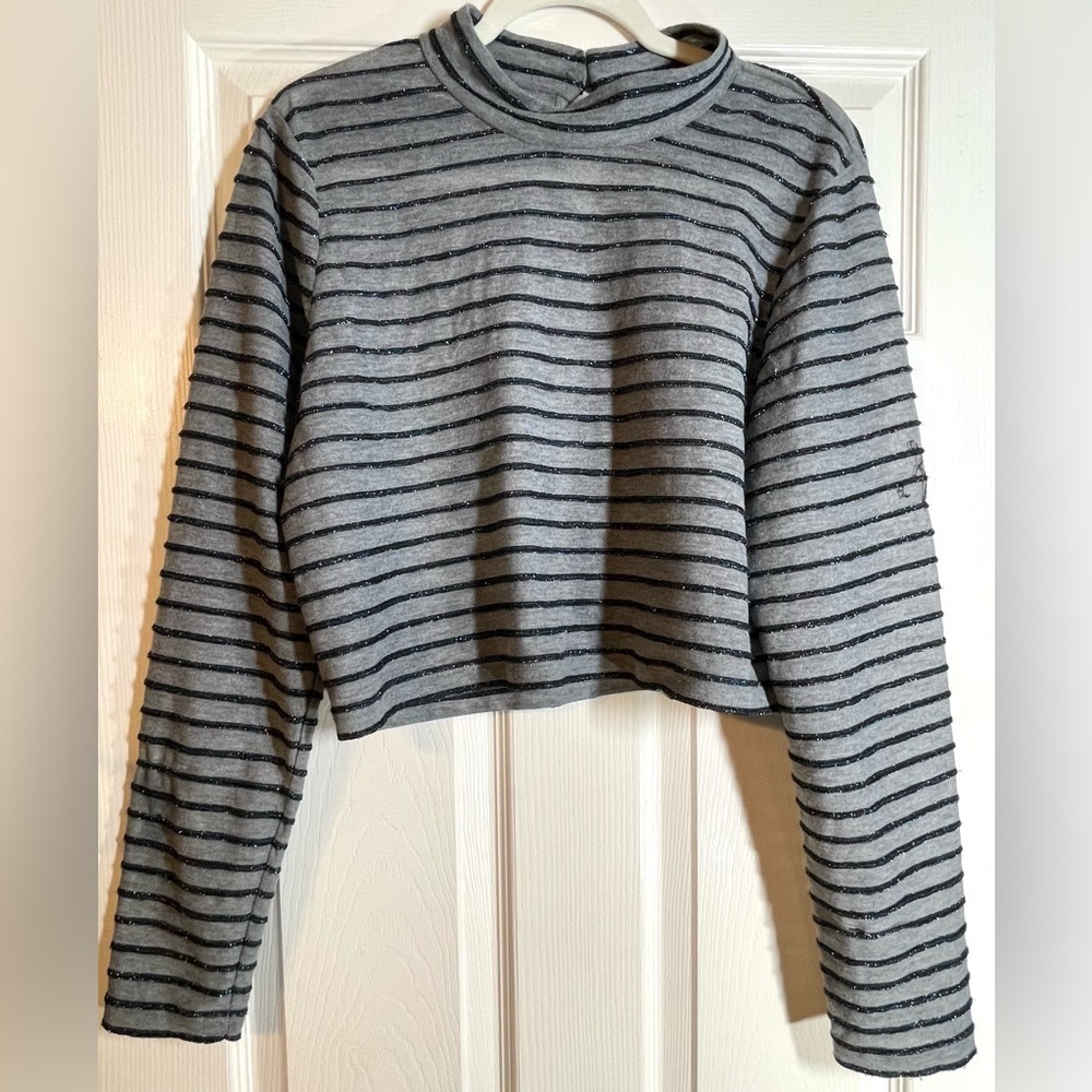 Wild Fable Mock Turtleneck TopMetallic Detail Semi‎ Sheer XXL Fairycore